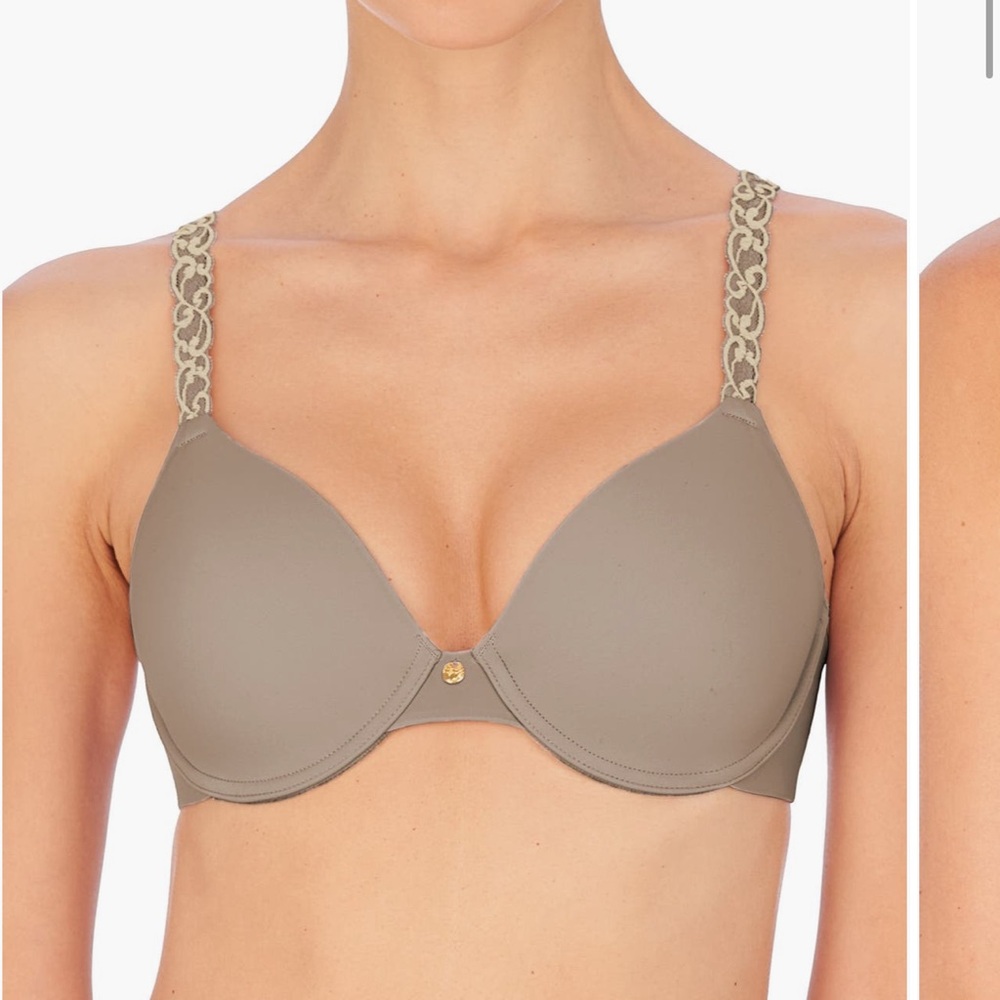 NWT! Pure Luxe Underwire T-Shirt Bra - 32 DD, Smokey/Ivory